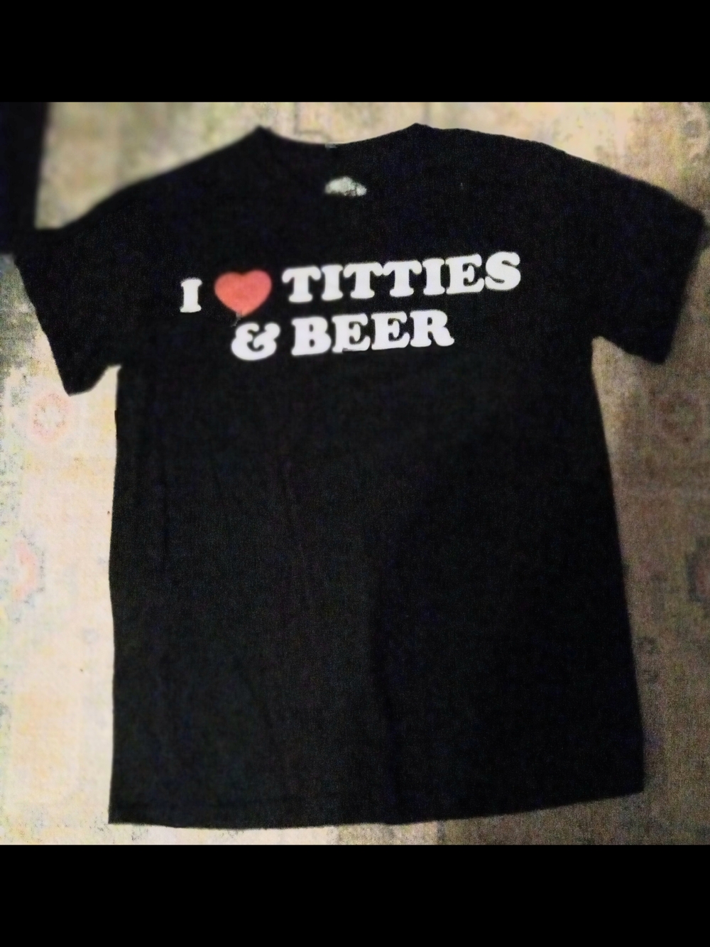 Black Graphic Tee - I ❤️ Titties & Beer